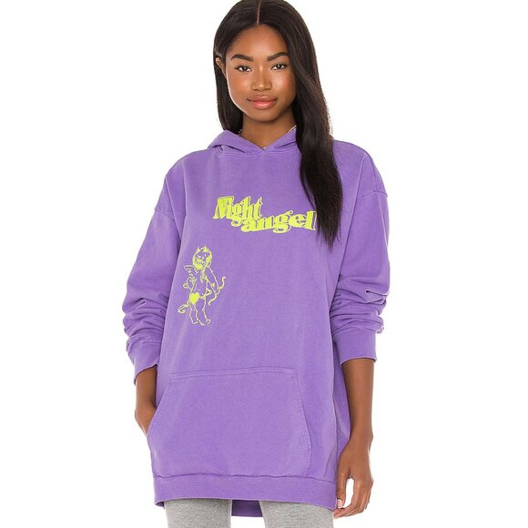 Boys Lie Night Angel Hoodie Purple One Size